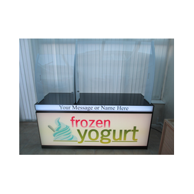 hire a mobile frozen yogurt station with an attendant for a conference break out