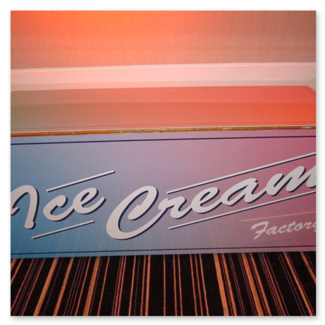 Promotional counter hire or rent an ice cream display Table, which can be used to make a promotional counter for a conference or exhibition trade show stand.