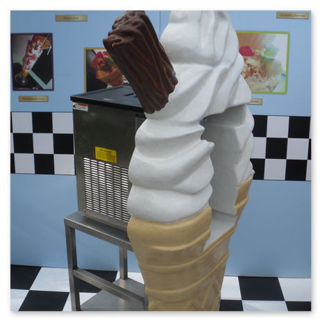 rent a soft serve ice cream machine with a counter bar as a station to serve ice cream treats to attendees at conference  and exhibition trade show london uk