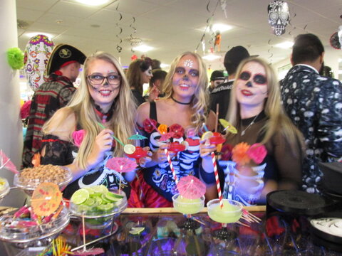 Rent a Portable Cocktail Bar for Our Day Of The Dead Party We are having a company party to celebrate the day-of-the-dead with some mexican frozen cocktails; we require a portable bar and a machine to make margarita